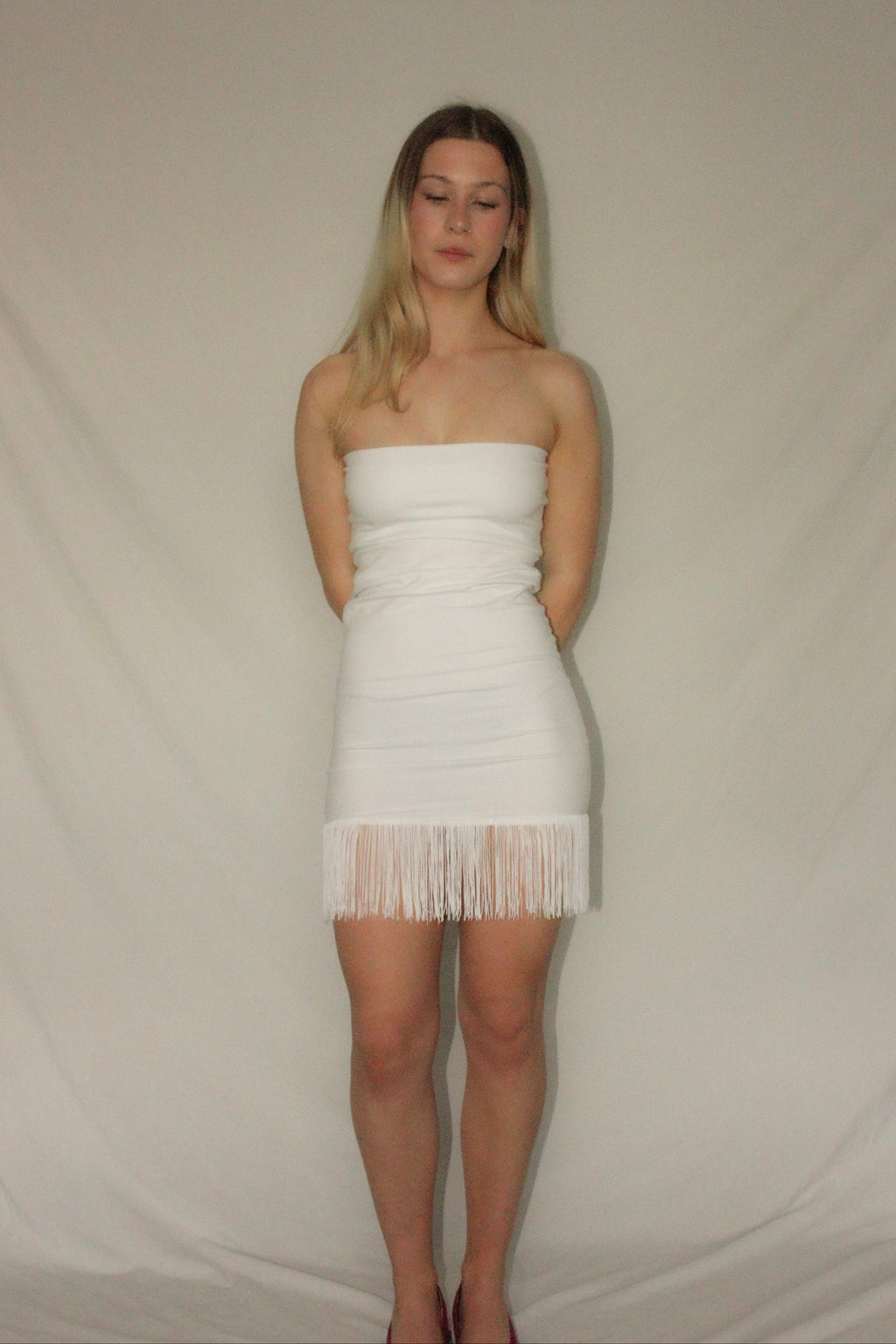 White Fringe Dress
