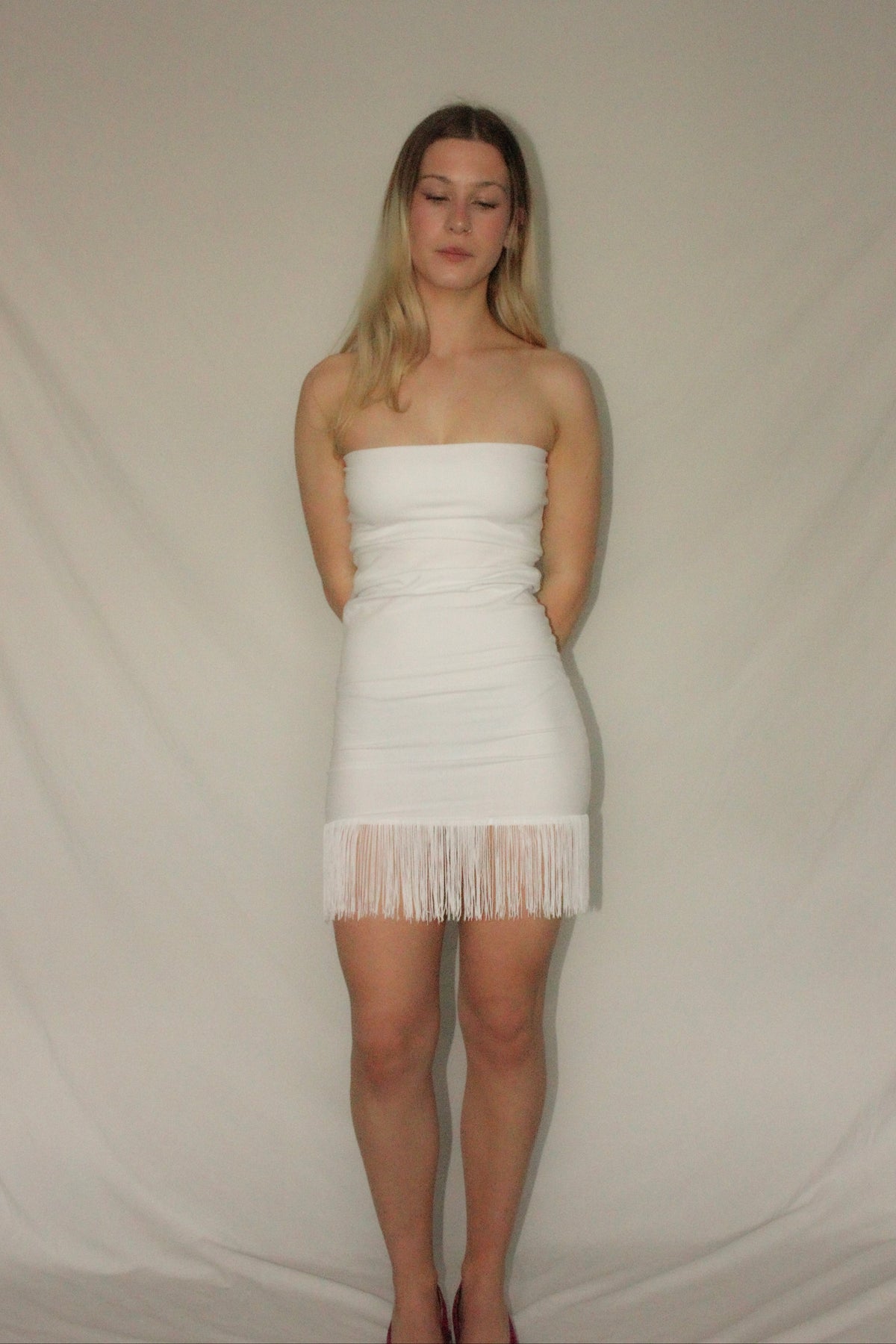 White Fringe Dress