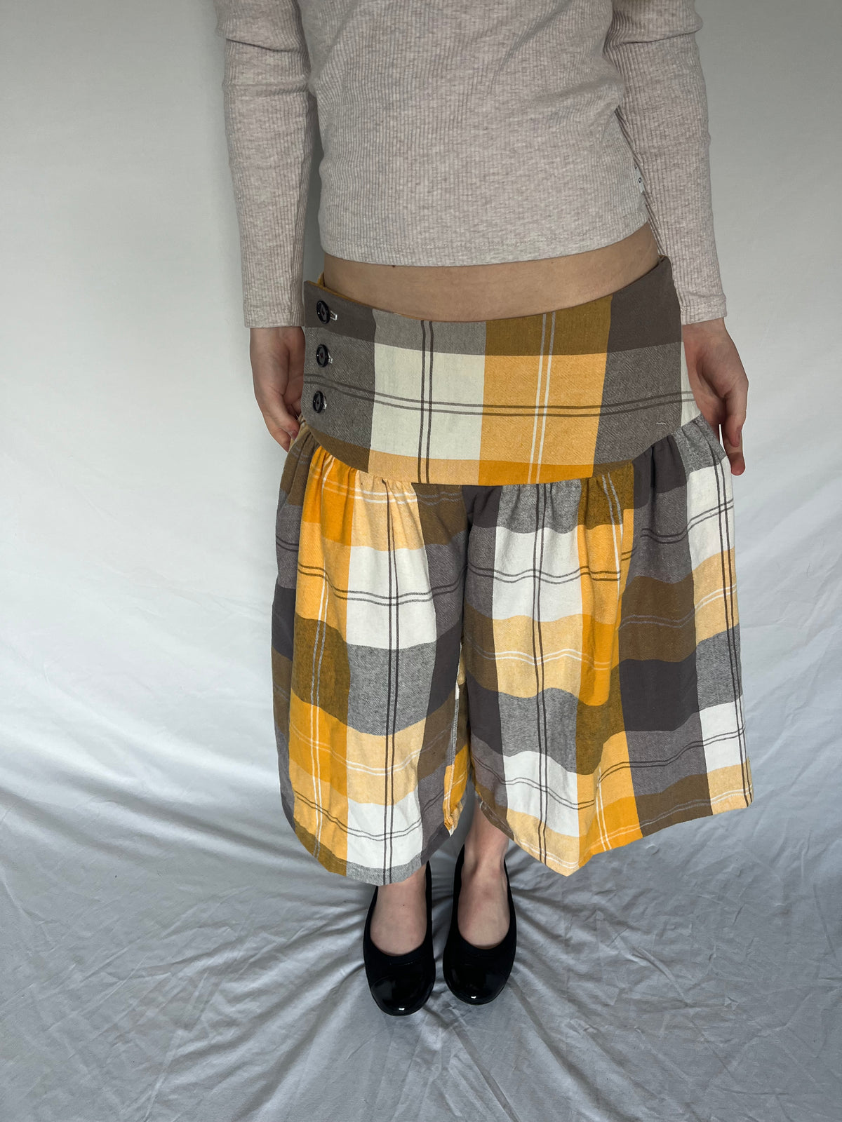 Honey Plaid Gaucho Pants
