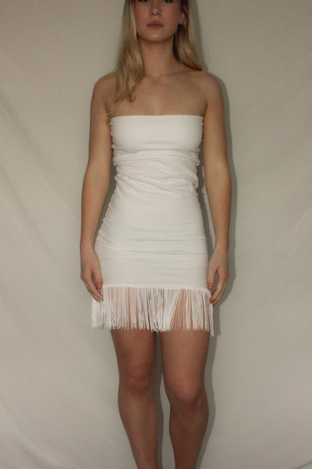 White Fringe Dress