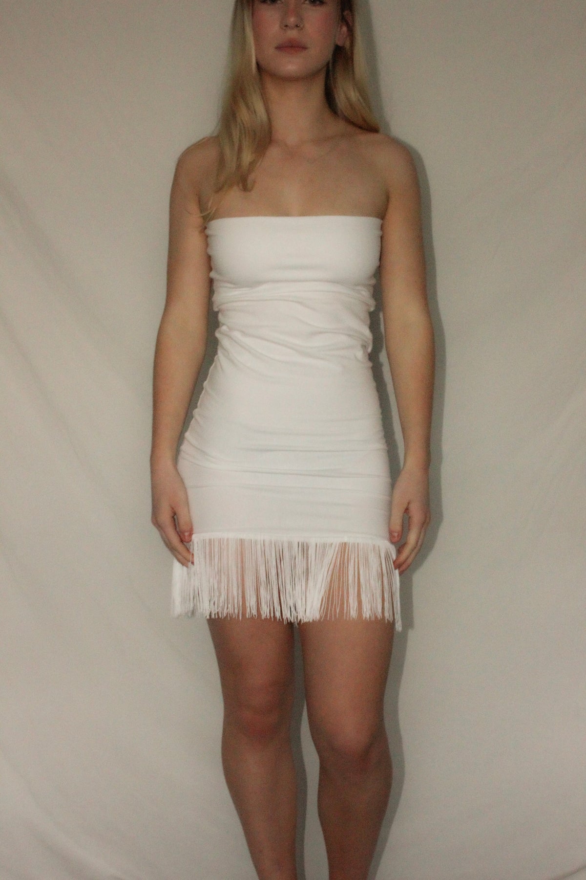 White Fringe Dress