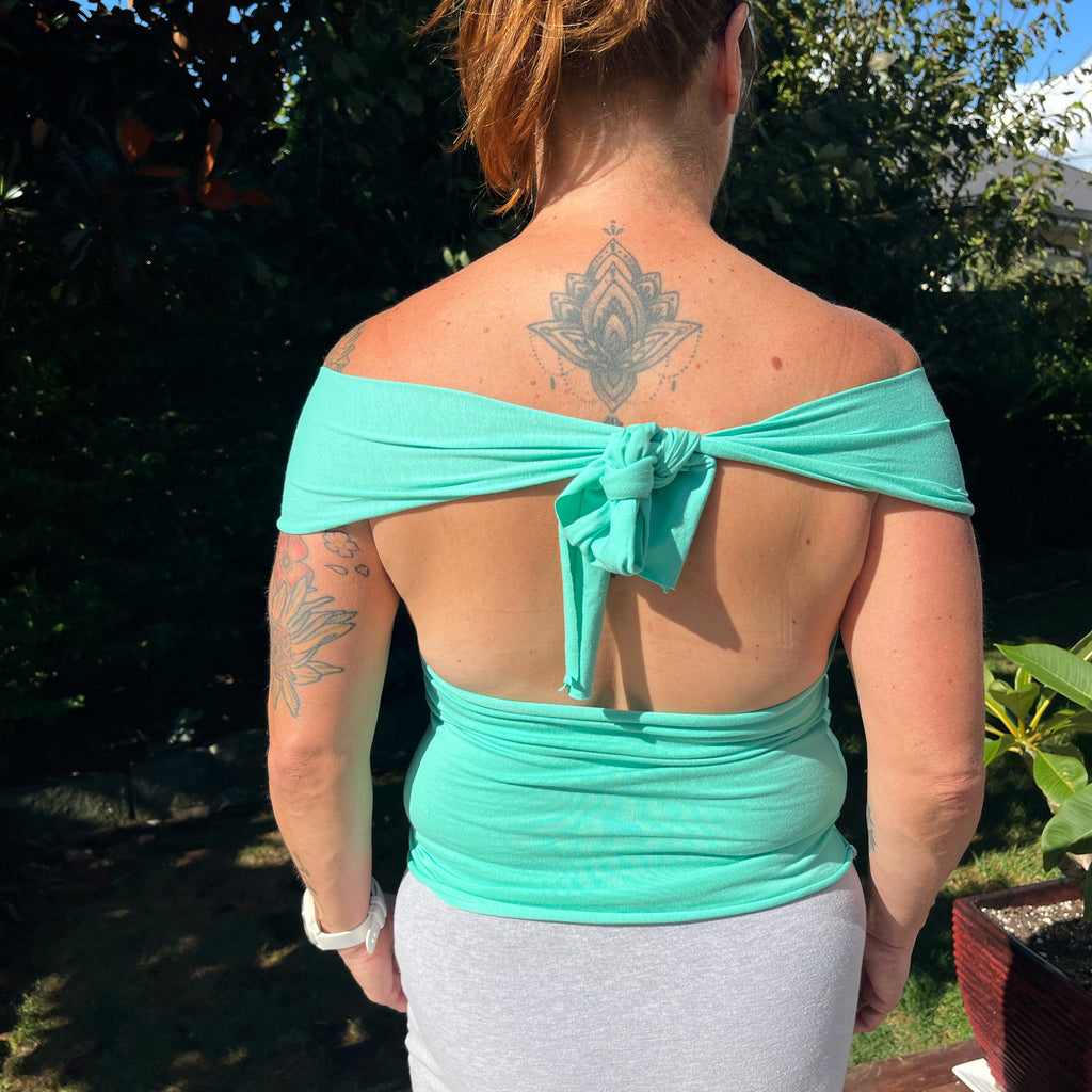 Turquoise Mint Wrap Top