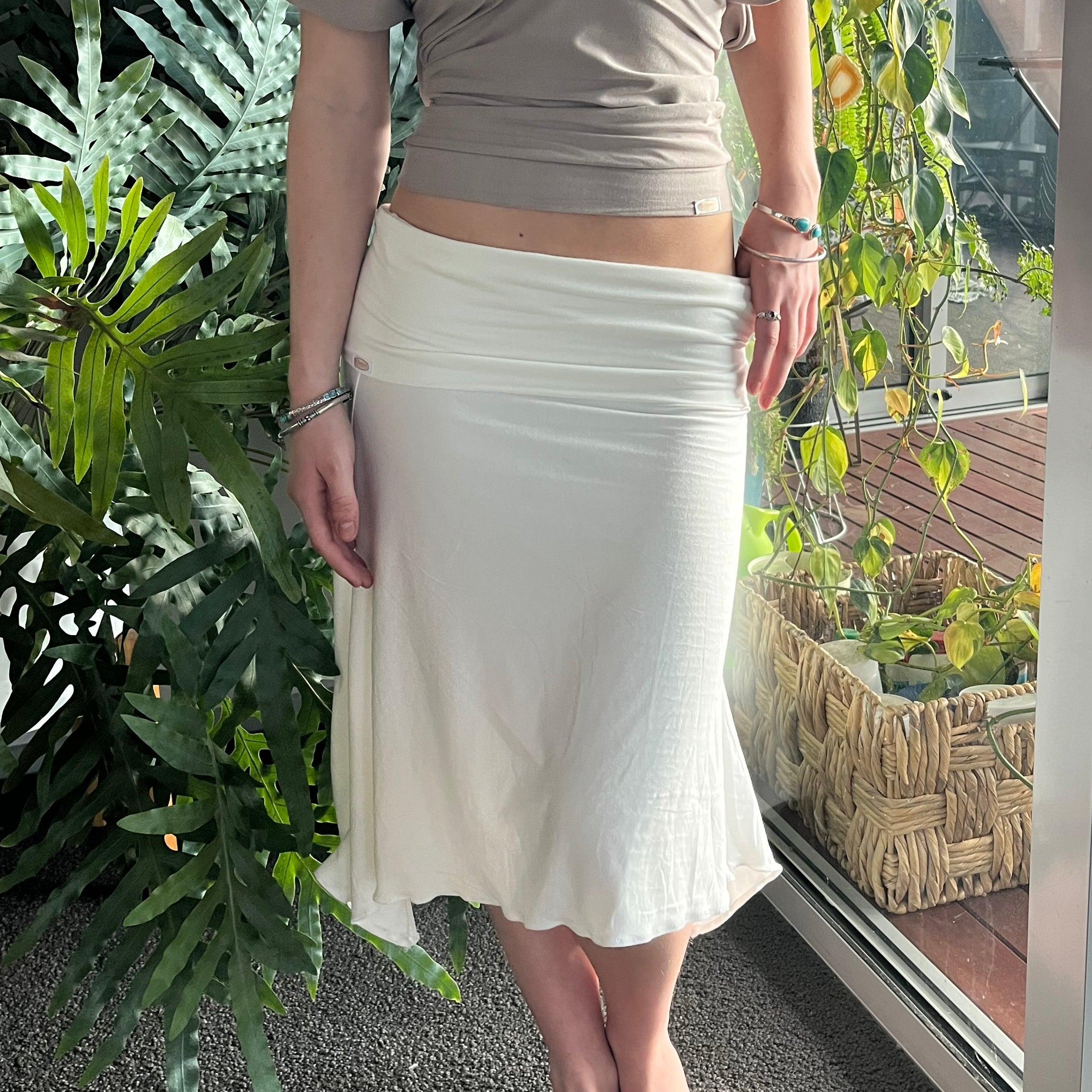 Ivory Foldover Skirt