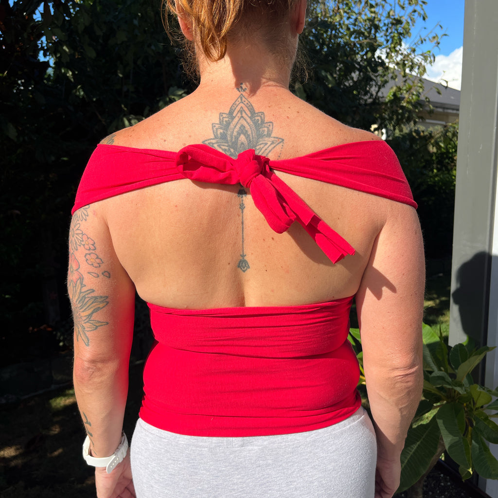 Cherry Red Wrap Top