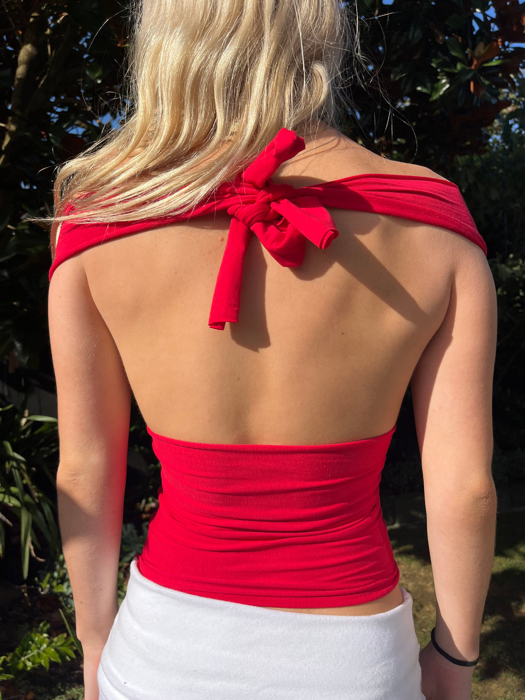 Cherry Red Wrap Top