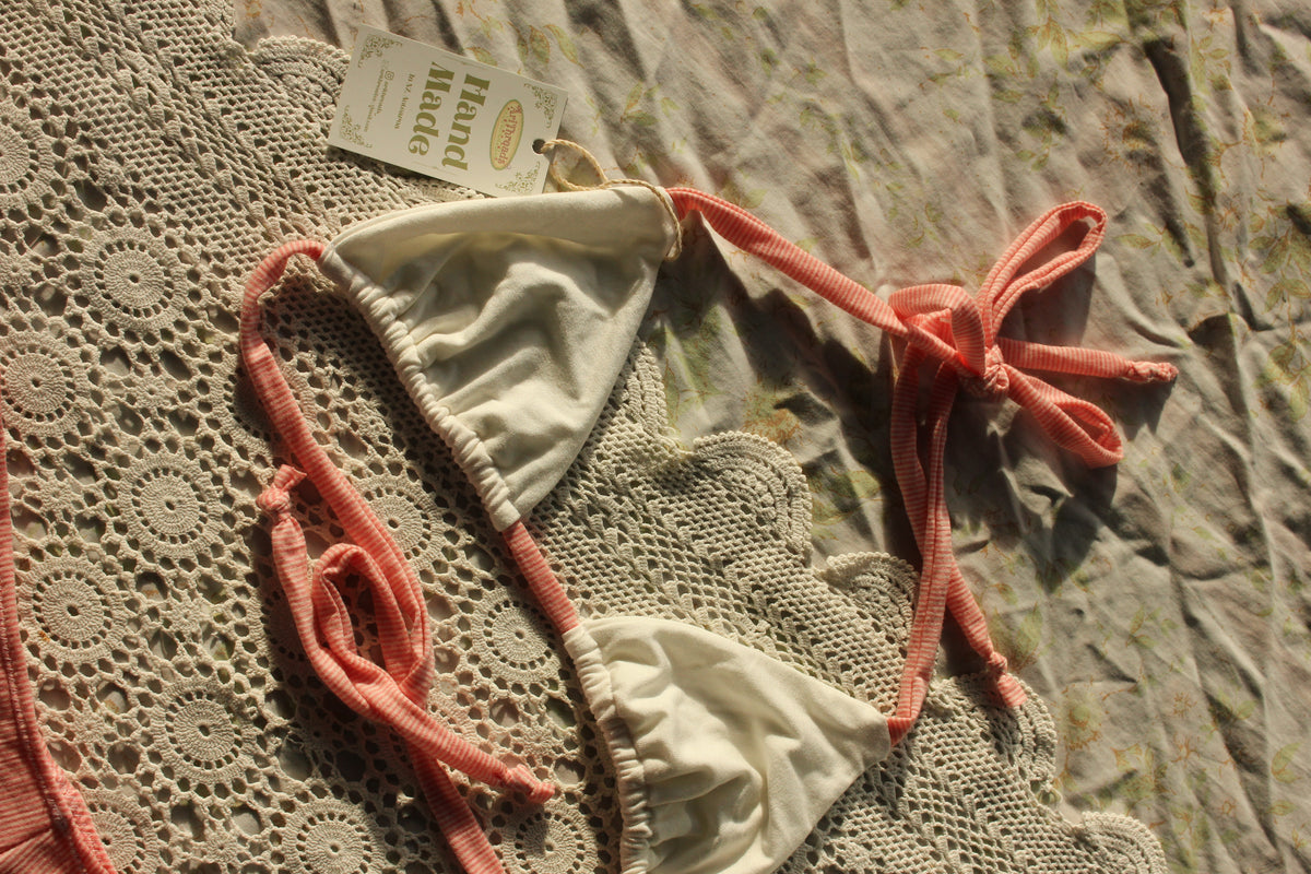 peach stripe set