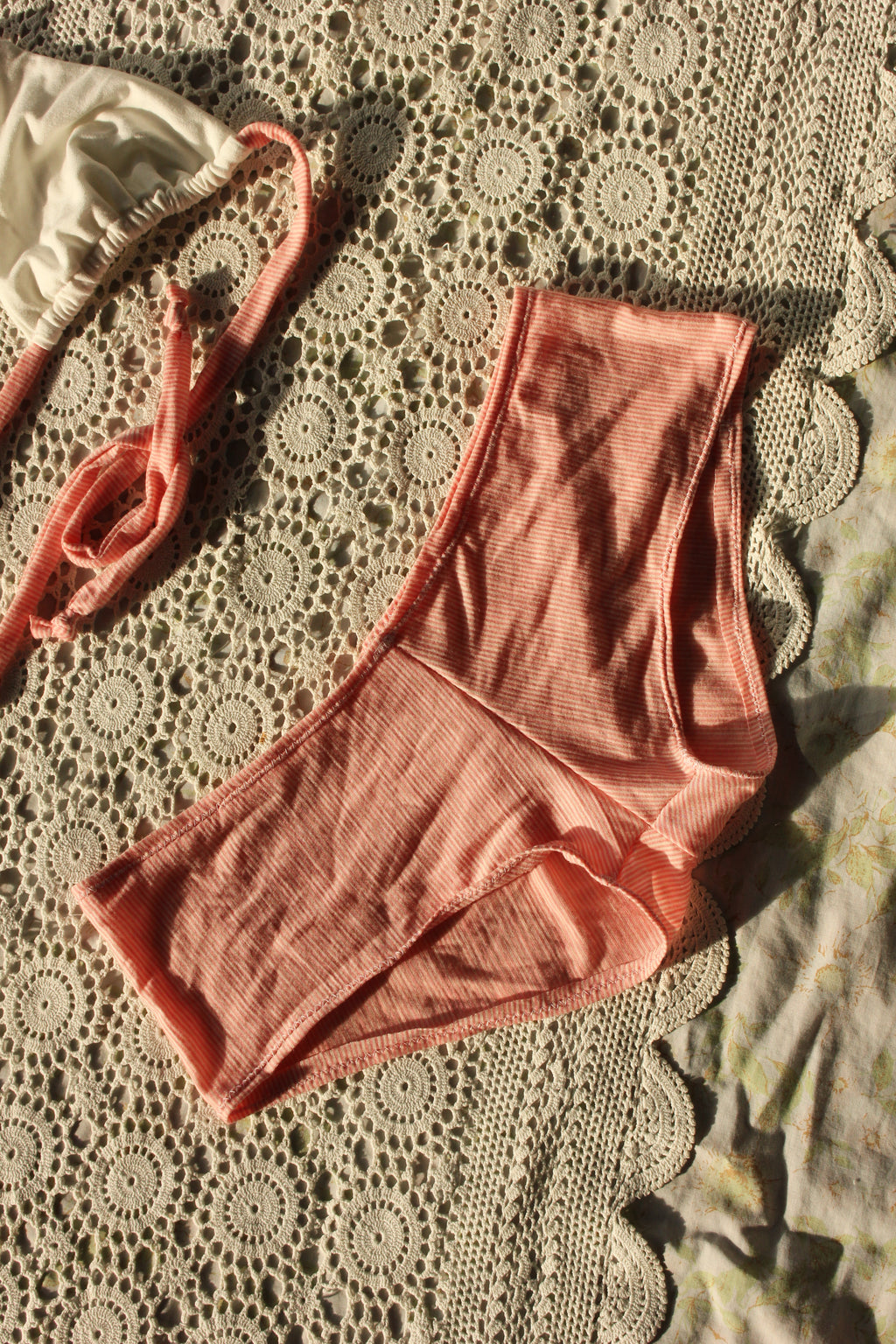 peach stripe set