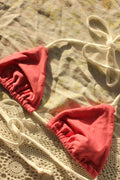 coral ivory bikini top