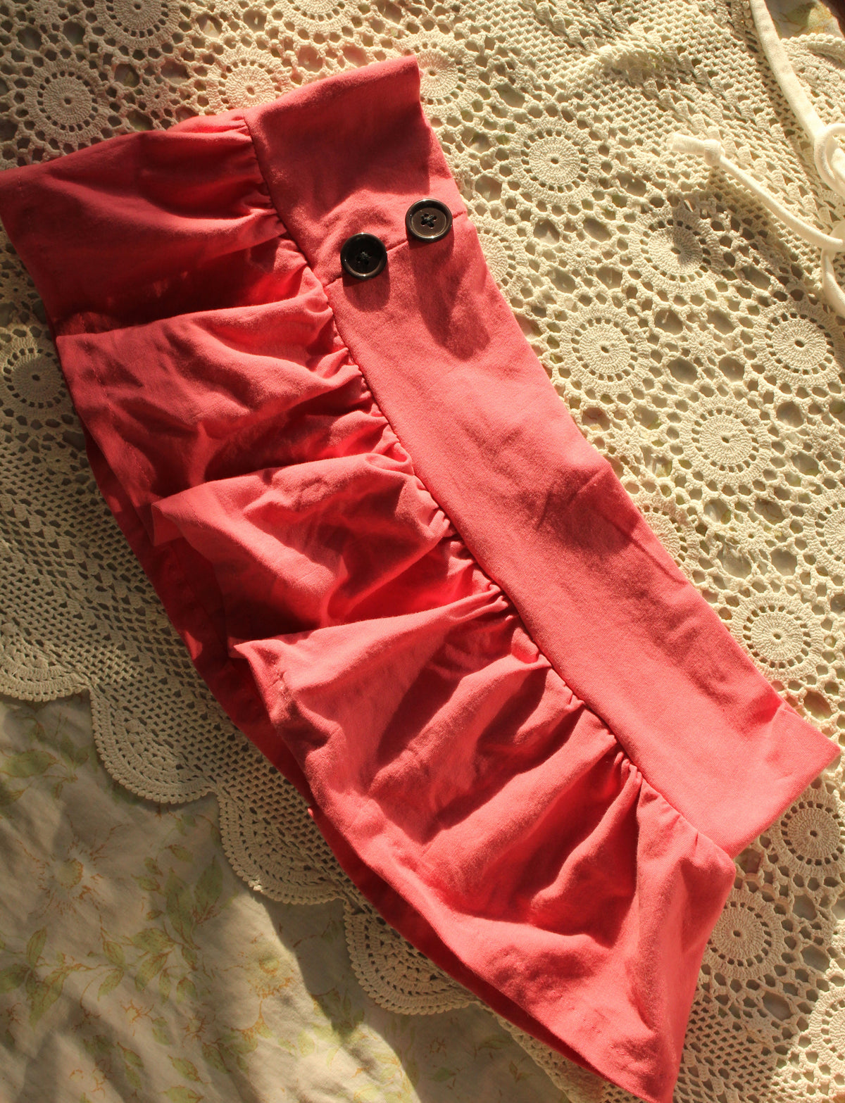 Coral micro mini skirt | beach cover up