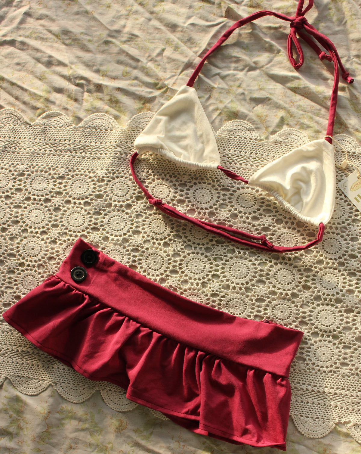 berry micro mini skirt | beach cover up