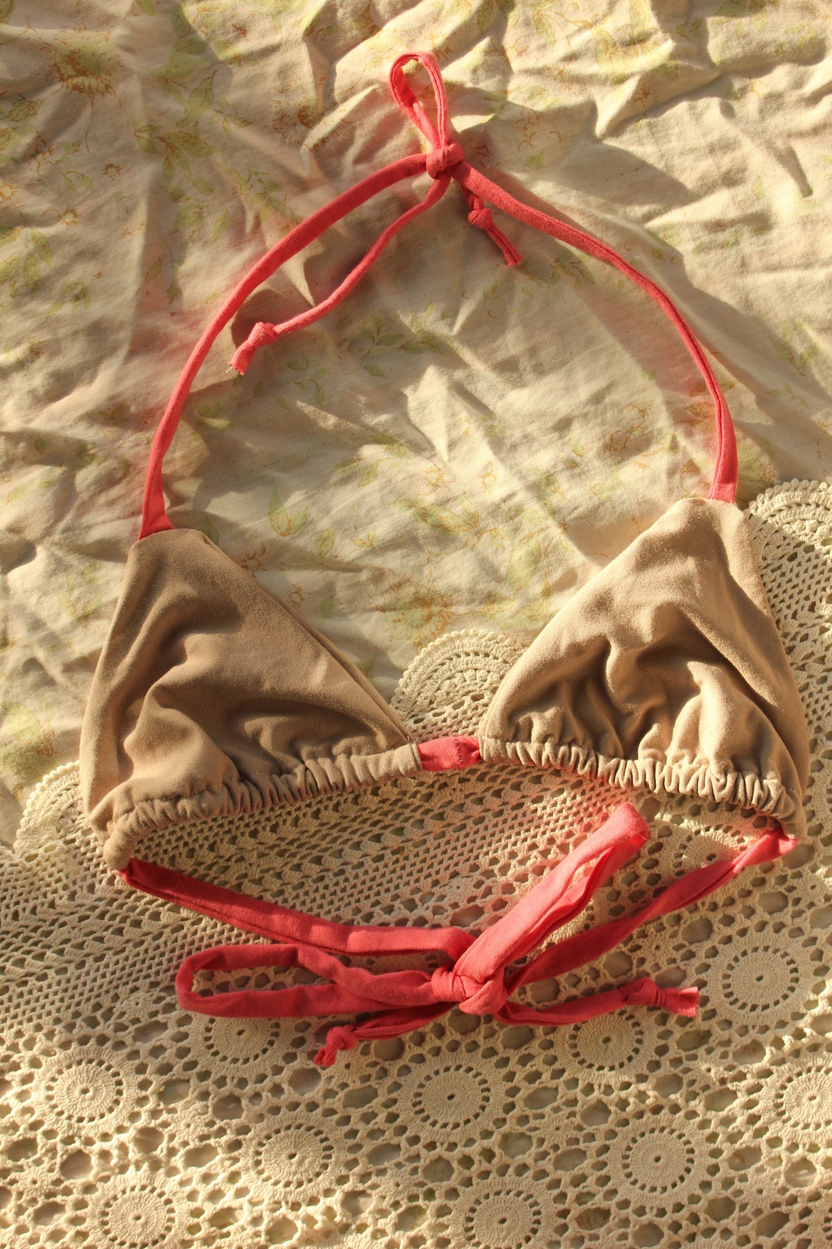 choc coral bikini top