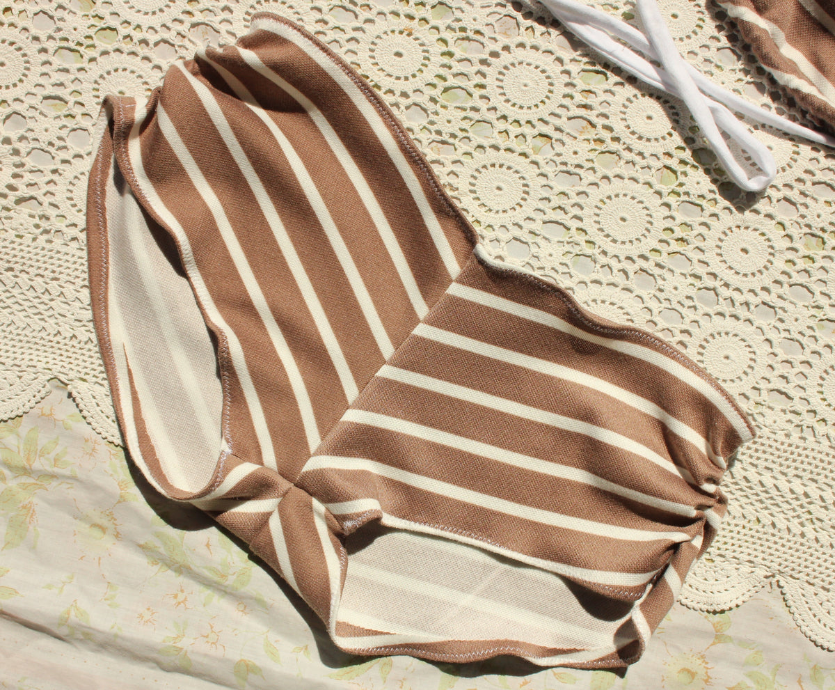 mocha stripe boy short bottoms